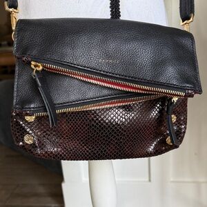 Hammitt Dillon Small Crossbody bag in a Painted Rattle Snake Brown pattern